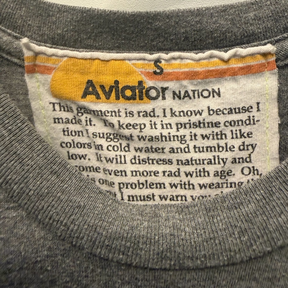 Aviator Nation Unisex Gray Graphic Tees - Picture 3 of 3